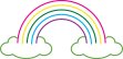 Line artwork of rainbow graphic